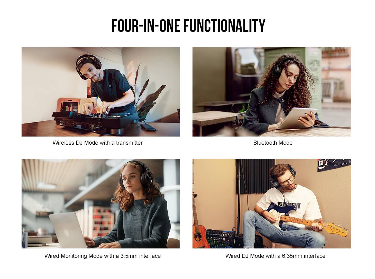 OneOdio Studio Max 1 Over Ear Kopfhörer Bluetooth®, kabelgebunden, Kabellos Schwarz High-Resolution Audio Schwenkbare Ohrmuscheln