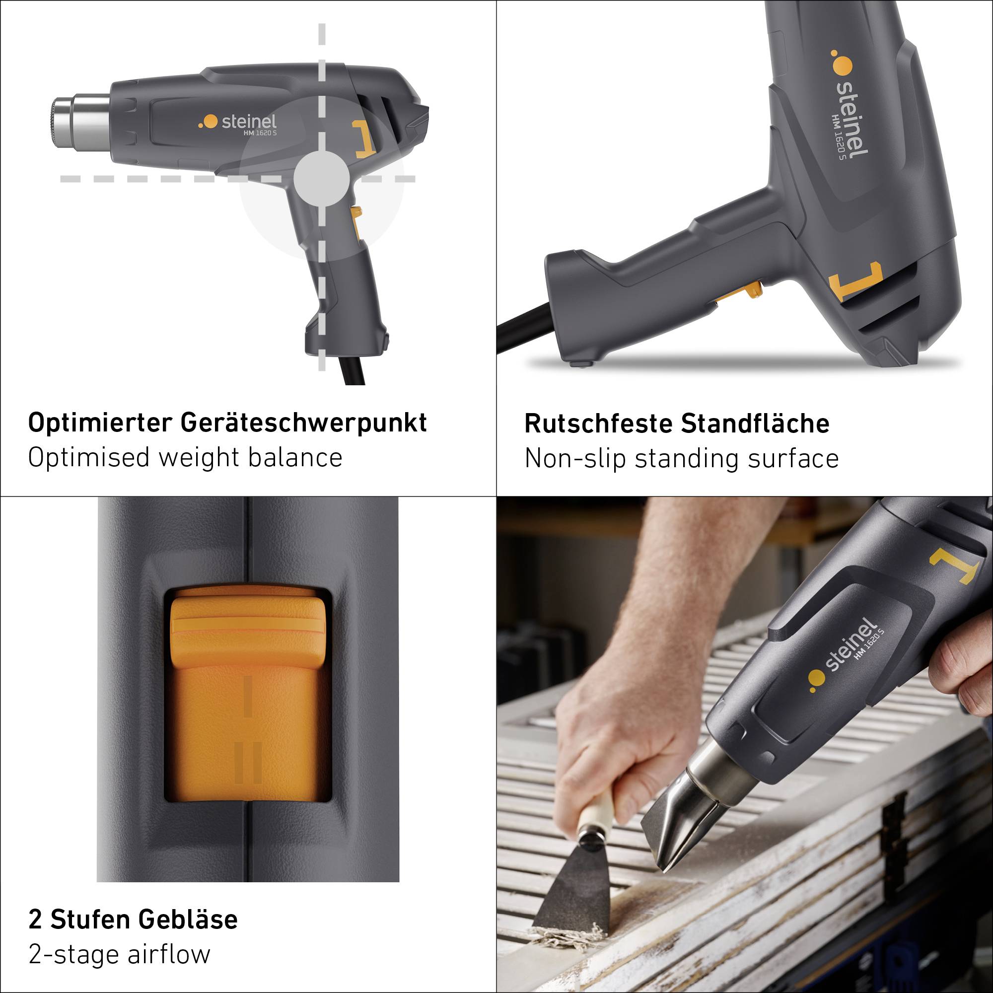Steinel 092641 HM 1620 S SET Heißluftgebläse 1600W