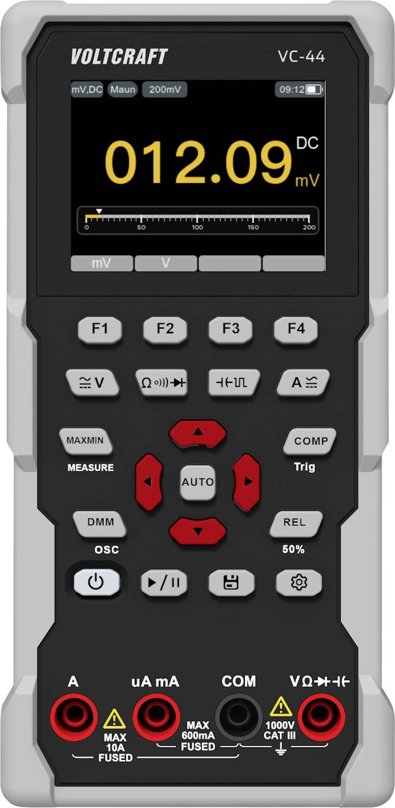 VOLTCRAFT VC-44 Hand-Multimeter und 1 Kanal Oszilloskop digital CAT III 1000V Anzeige (Counts): 20000