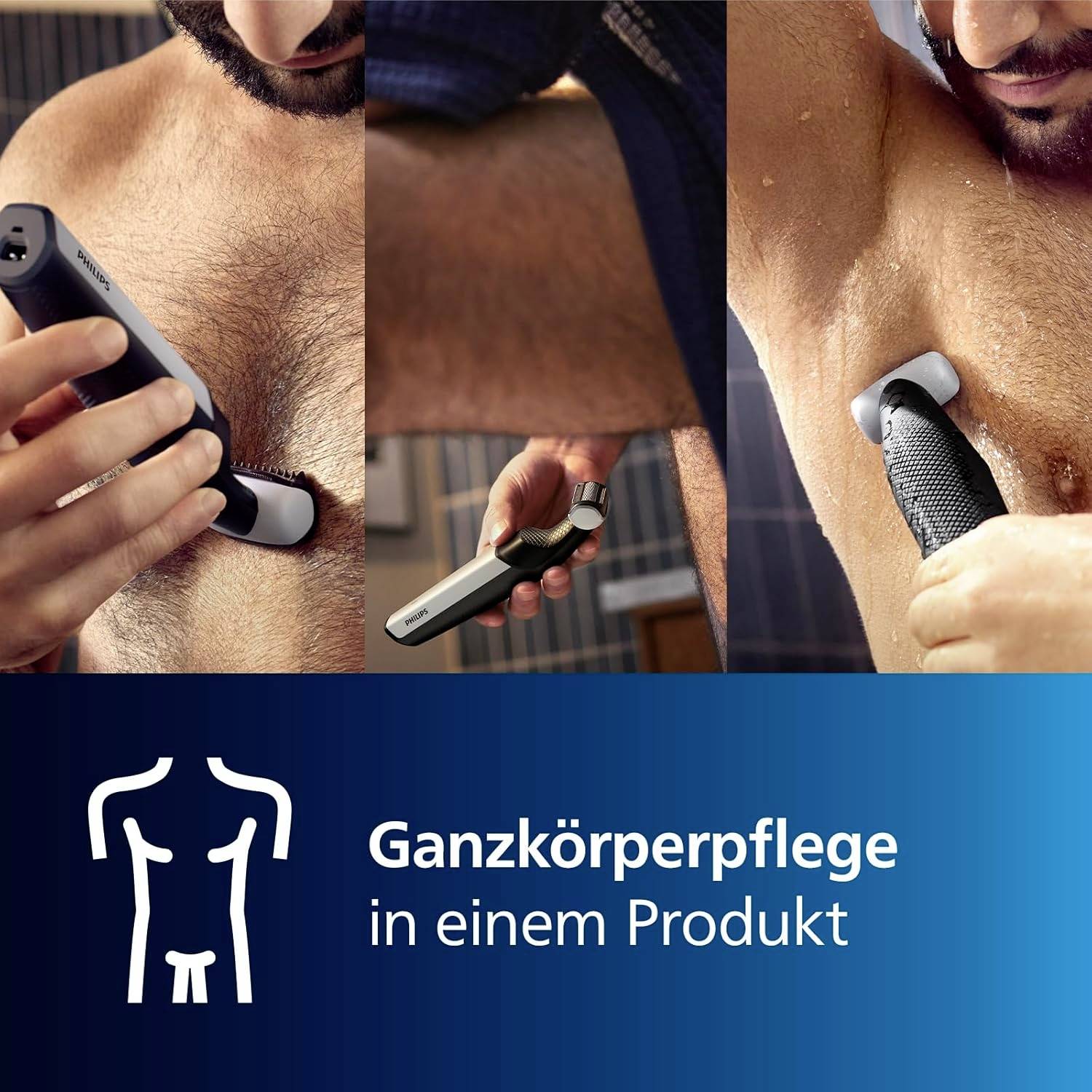 Philips BG3017/01 Körperhaartrimmer abwaschbar, USB-Ladefunktion Schwarz