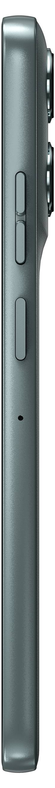 Seitenansicht eines schlanken Smartphones mit Lautstärkereglern, einem Schalter und einer hinteren Kamerabetrag.
