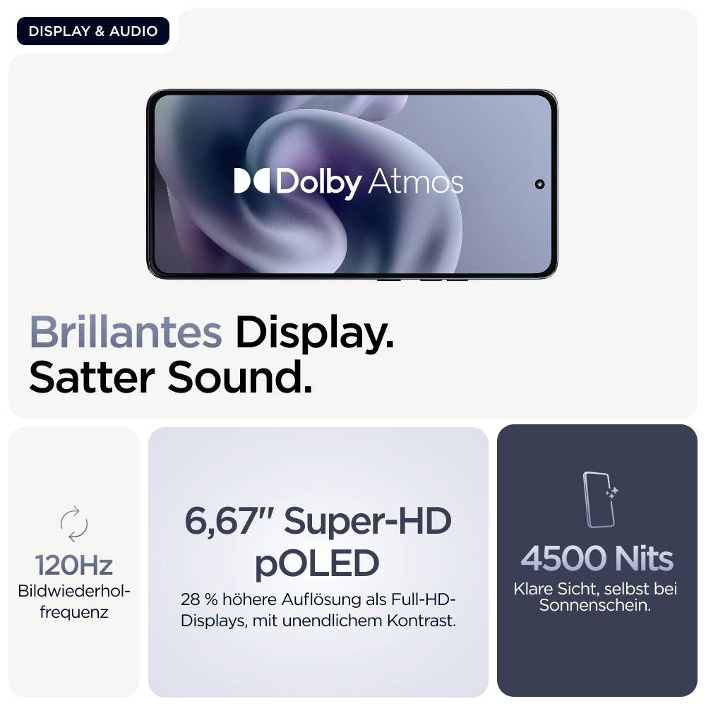 Motorola moto g86 5G 256GB Dunkelgrau EEK A (A - G) 16.9cm (6.67 Zoll) Smartphone