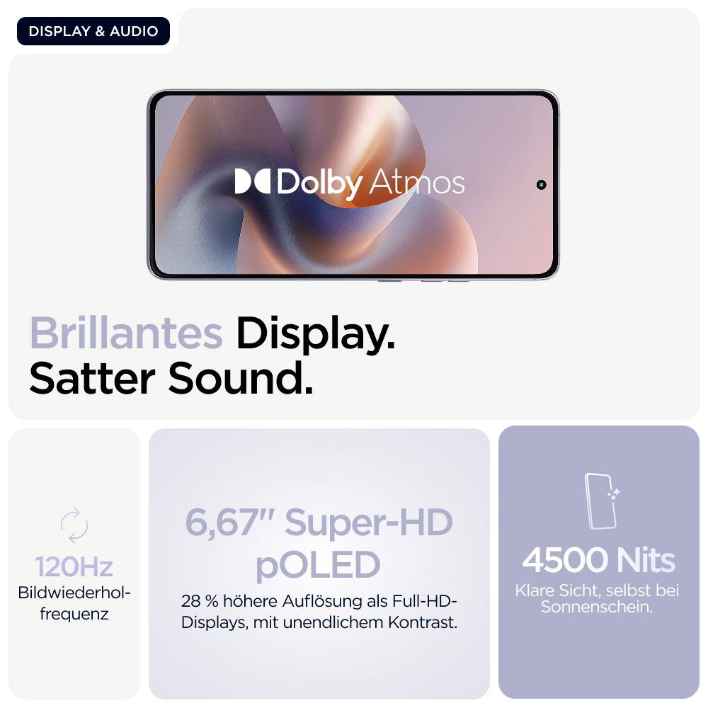 Motorola moto g86 5G 256GB Flieder EEK A (A - G) 16.9cm (6.67 Zoll) Smartphone