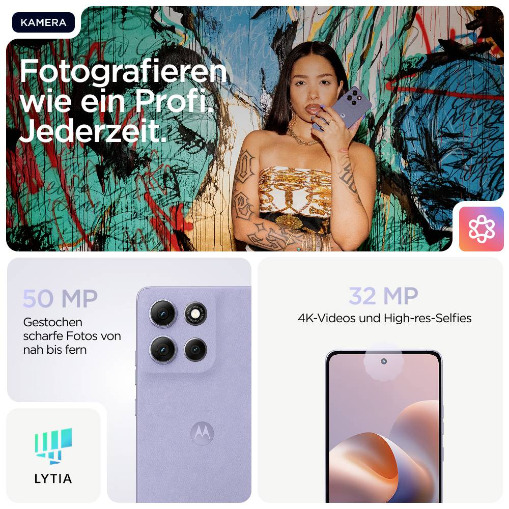 Motorola moto g86 5G 256GB Flieder EEK A (A - G) 16.9cm (6.67 Zoll) Smartphone