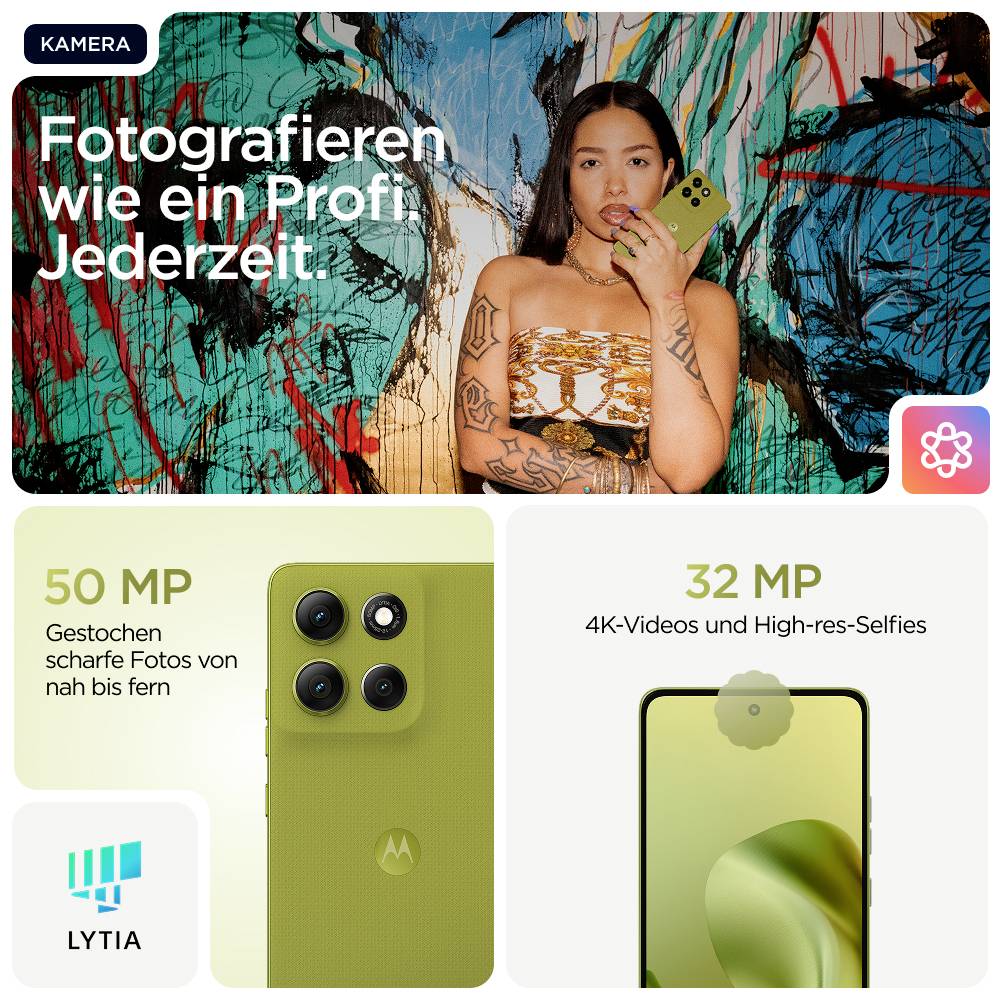Motorola moto g86 5G 256GB Zypresse EEK A (A - G) 16.9cm (6.67 Zoll) Smartphone
