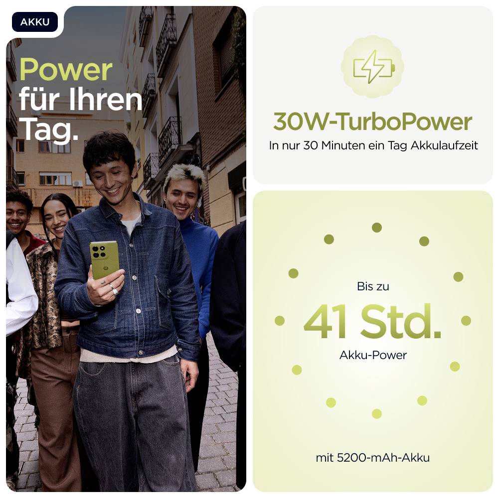 Motorola moto g86 5G 256GB Zypresse EEK A (A - G) 16.9cm (6.67 Zoll) Smartphone