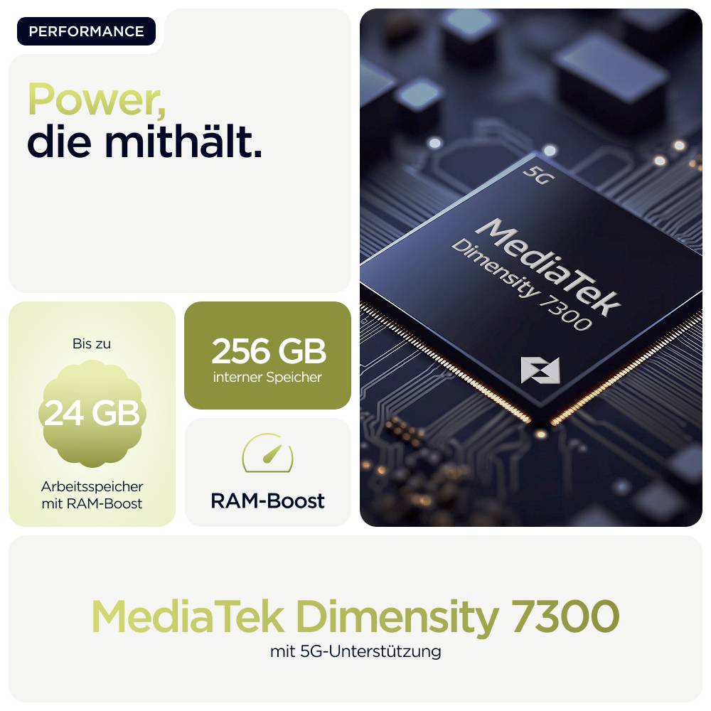 Motorola moto g86 5G 256GB Zypresse EEK A (A - G) 16.9cm (6.67 Zoll) Smartphone