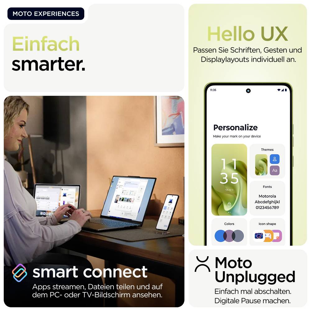 Motorola moto g86 5G 256GB Zypresse EEK A (A - G) 16.9cm (6.67 Zoll) Smartphone