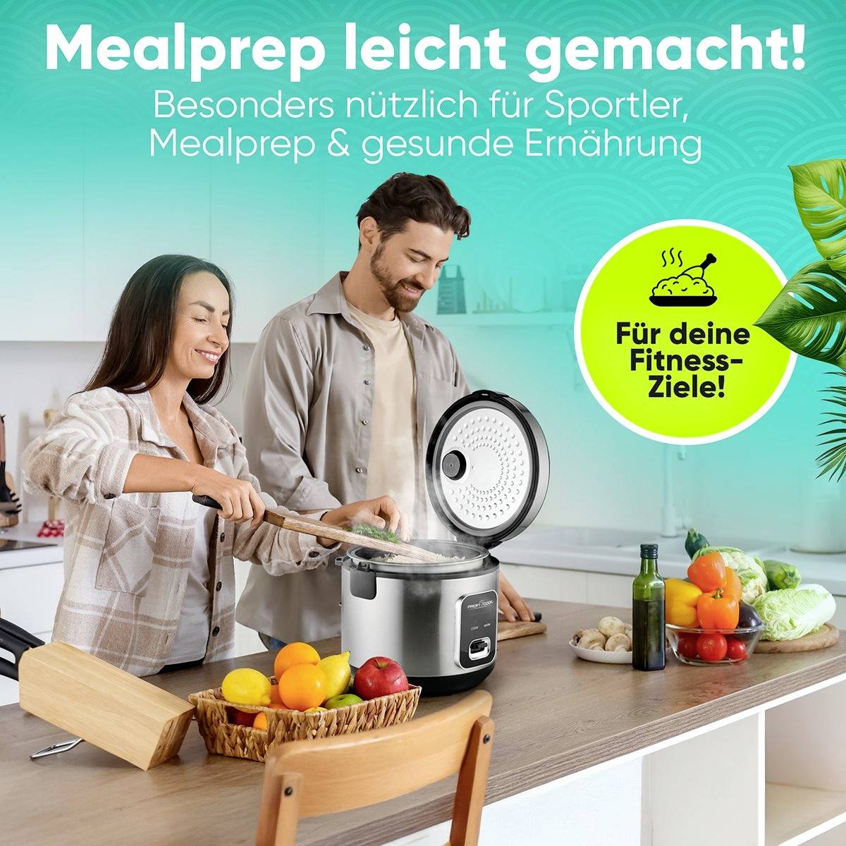 Profi Cook PC-RK 1285 Reiskocher Inox, Schwarz