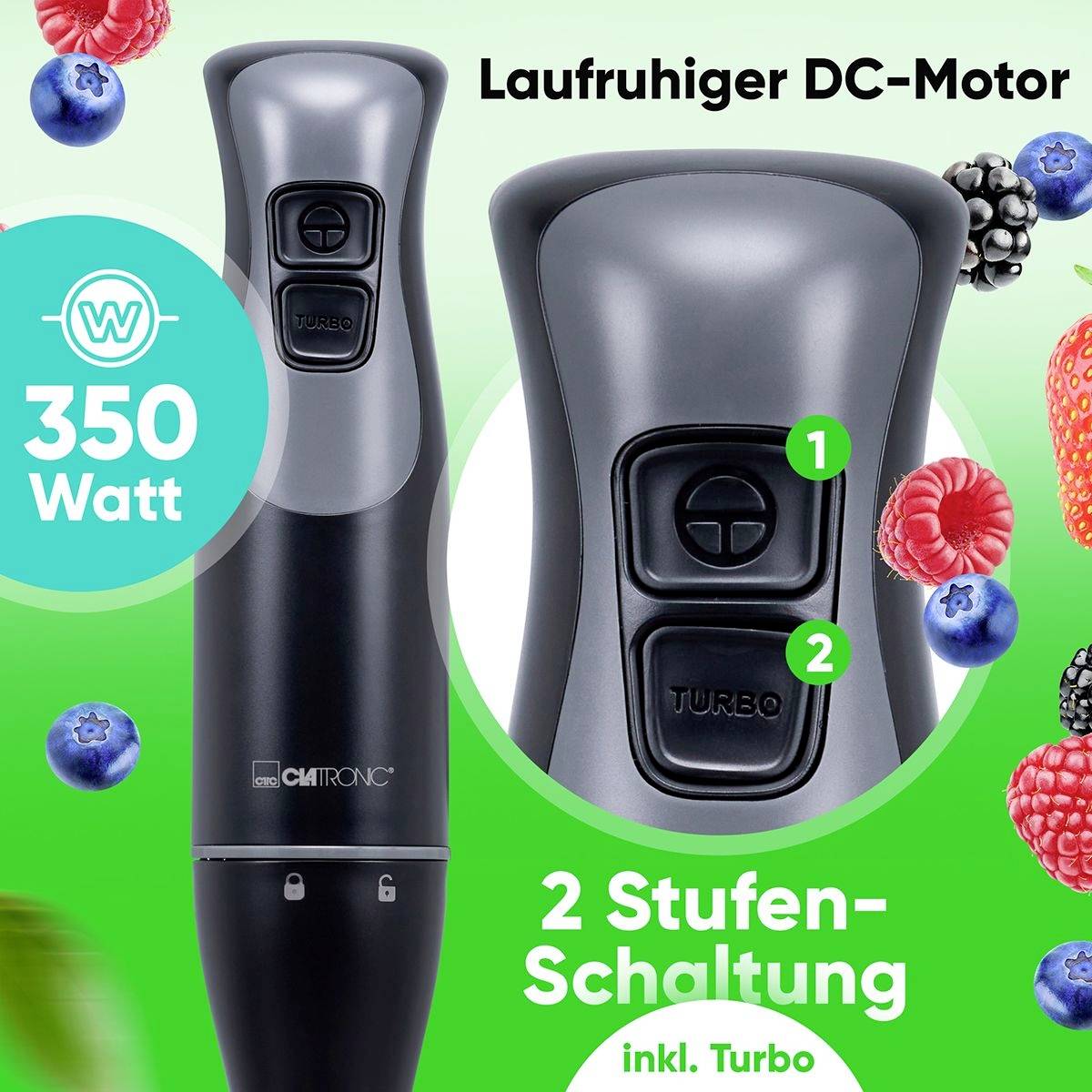 Clatronic SM 3824 Stabmixer 350W Schwarz