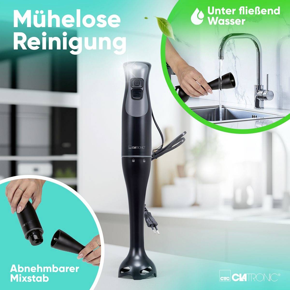 Clatronic SM 3824 Stabmixer 350W Schwarz