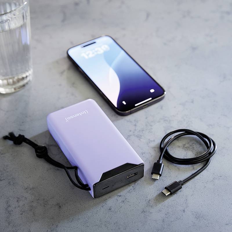 Intenso Power Bank F20000 purple Powerbank 20000 mAh Quick Charge 3.0, USB PD 3.0, PPS LiPo USB-C®, USB-A Violett Statusanzeige