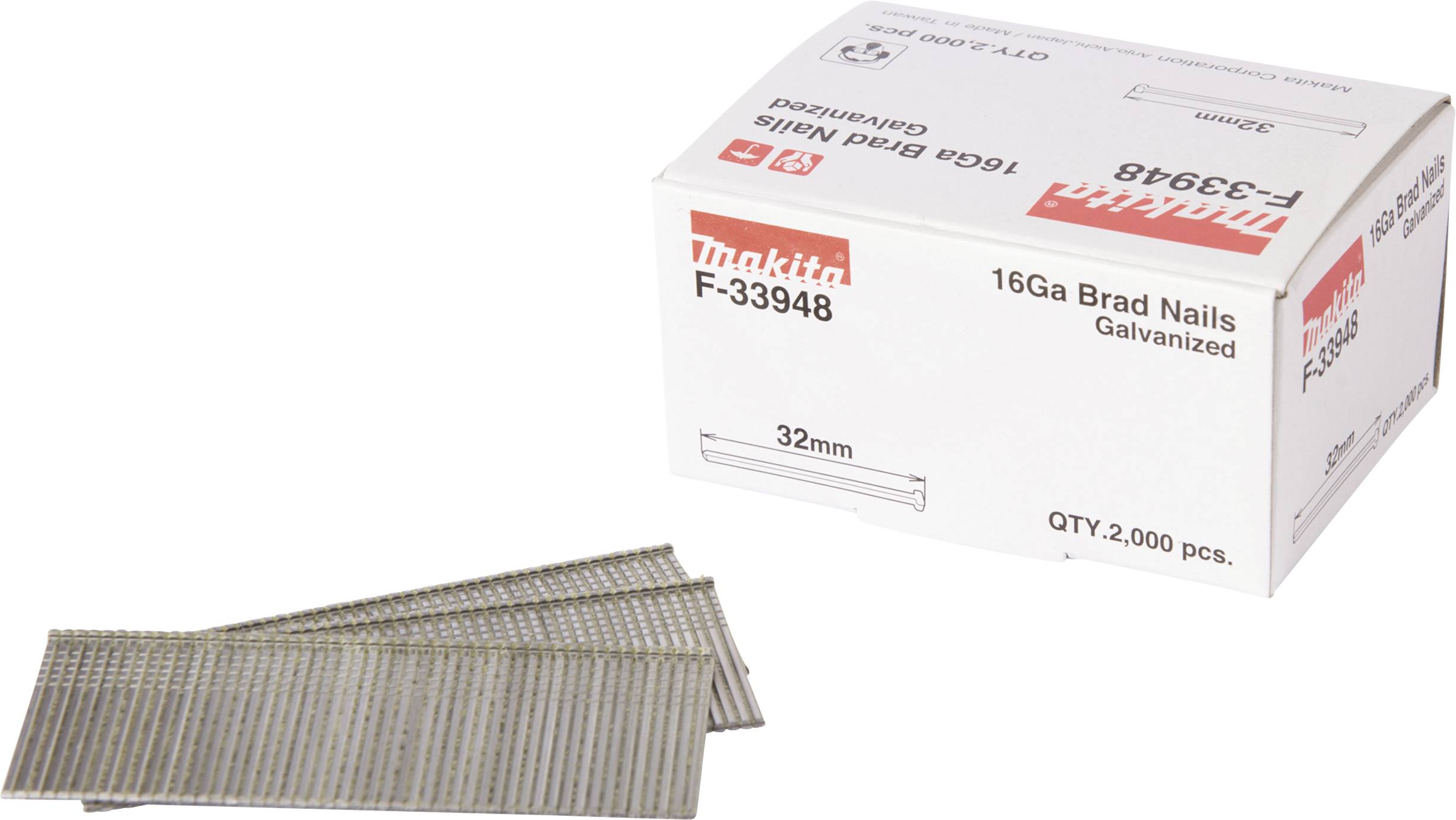 Makita F-33948 Stauchkopfnägel Produktabmessung, Länge 32mm 2000St.