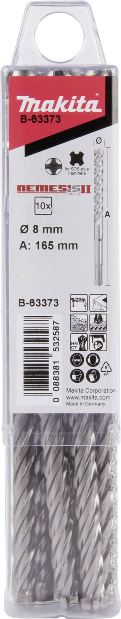 Makita B-63373 Stein-Spiralbohrer-Set 10St.