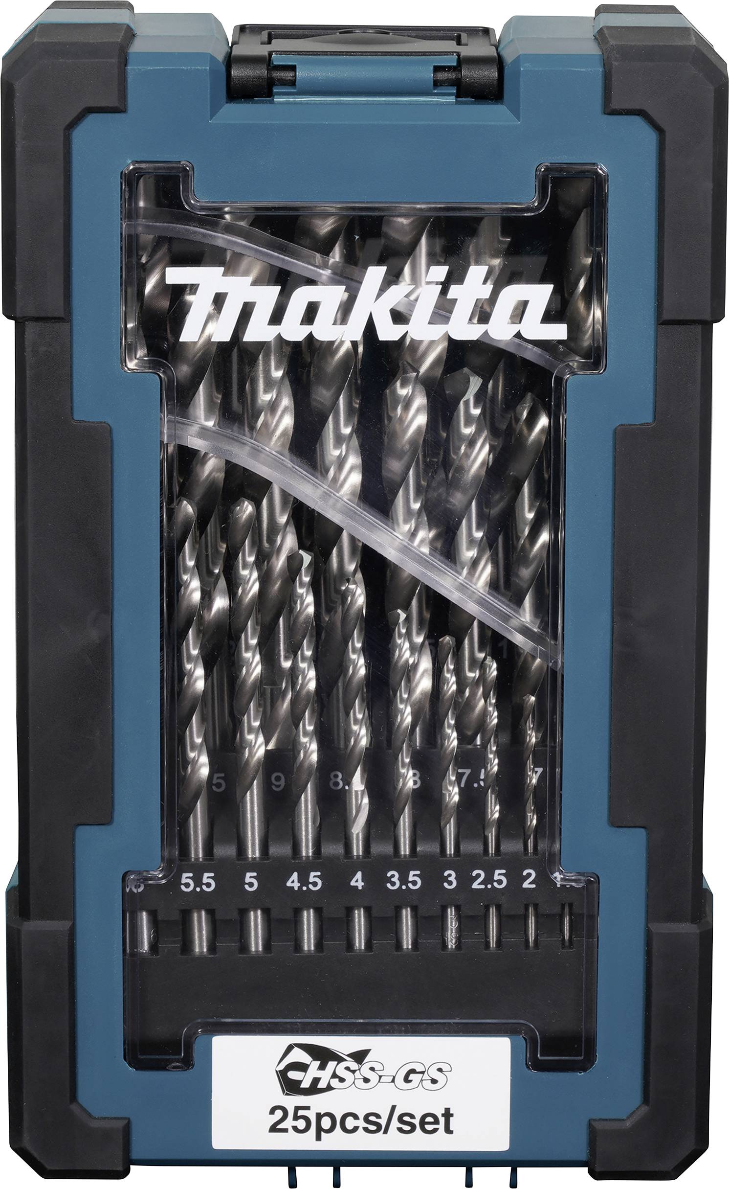 Makita D-78368 Metall-Spiralbohrer-Set 1 mm, 1.5 mm, 2 mm, 2.5 mm, 3 mm, 3.5 mm, 4 mm, 4.5 mm, 5 mm