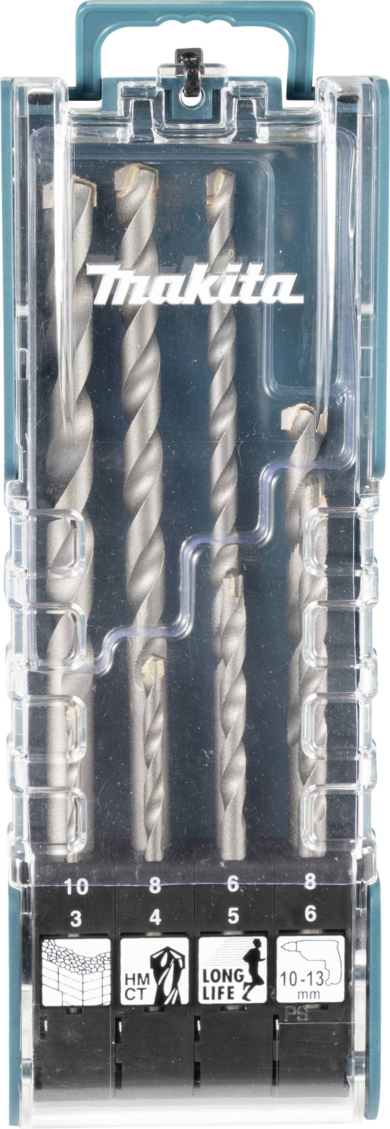 Makita E-15861 Beton-Spiralbohrer-Set 3 mm, 4 mm, 5 mm, 6 mm, 8 mm, 10 mm, 12mm Zylinderschaft 1 Set