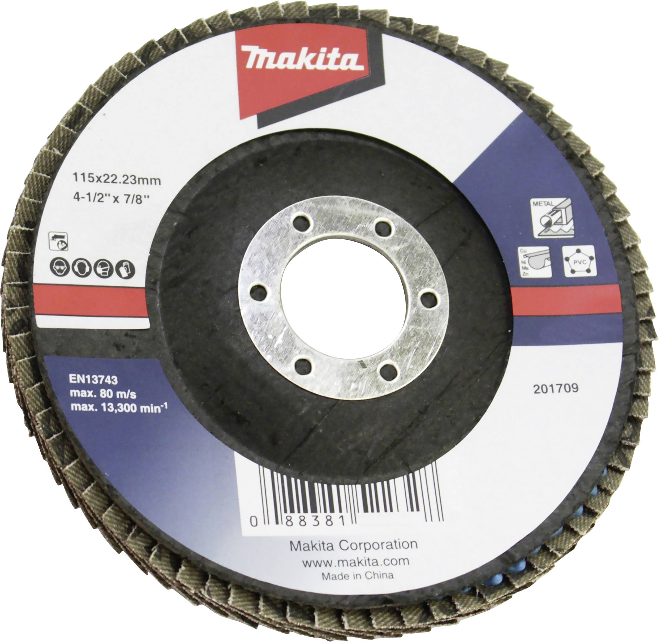 Makita D-63460 Fächerschleifscheibe Durchmesser 115mm Körnung (num)=120 1St.