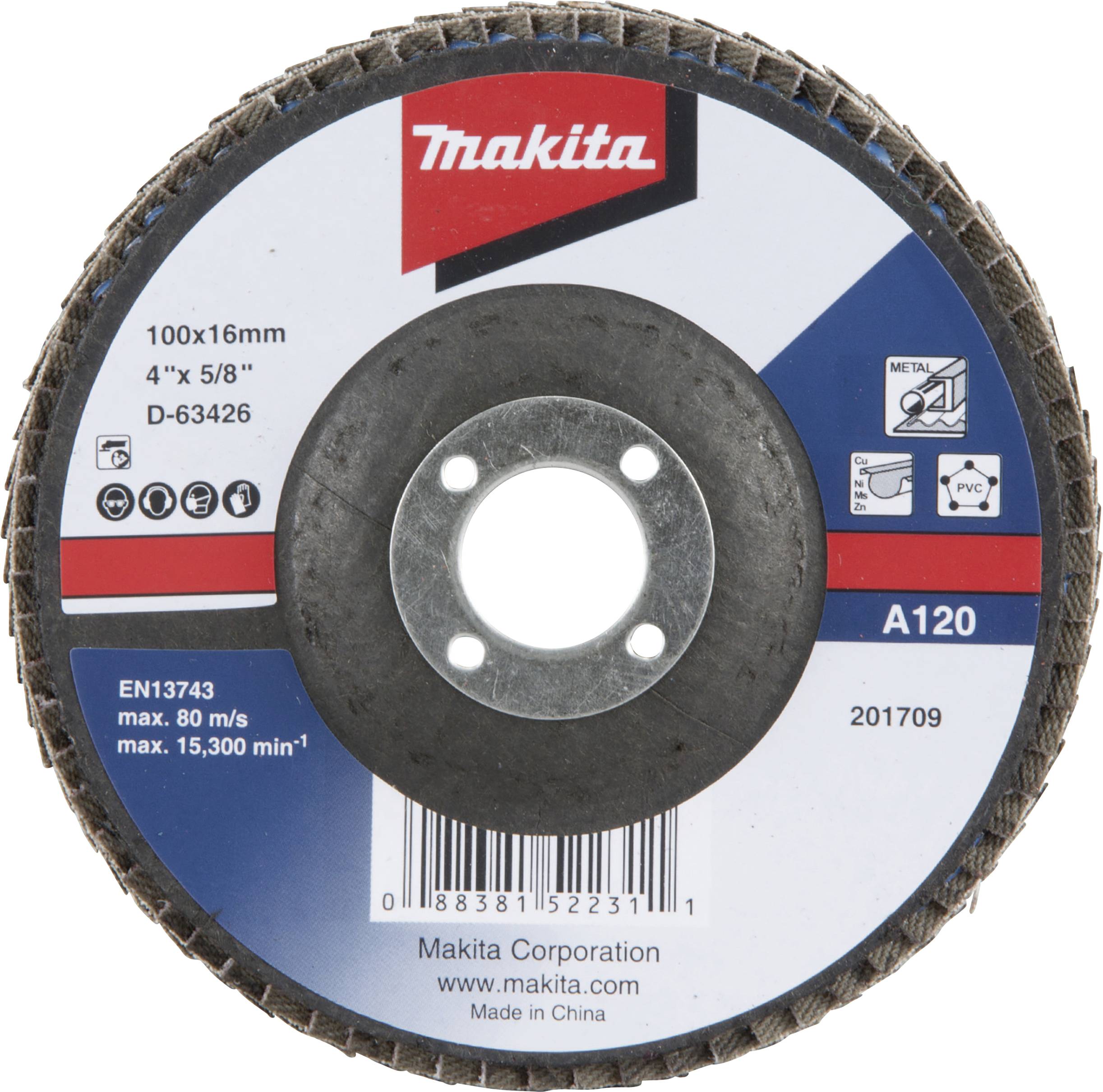 Makita D-63432 Fächerschleifscheibe Durchmesser 115mm Körnung (num)=40