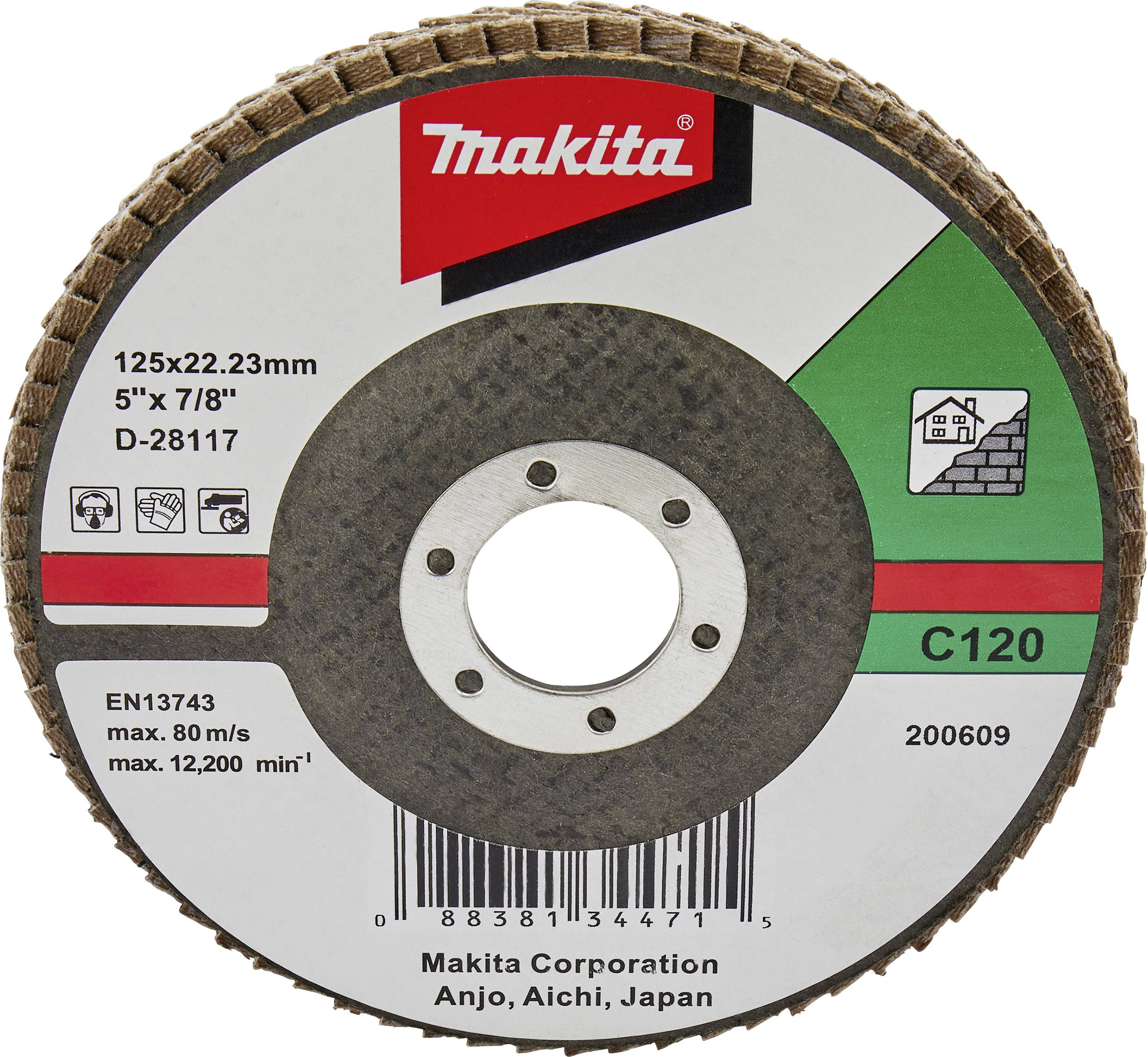 Makita D-28117 Fächerschleifscheibe Durchmesser 125mm Körnung (num)=120 1St.