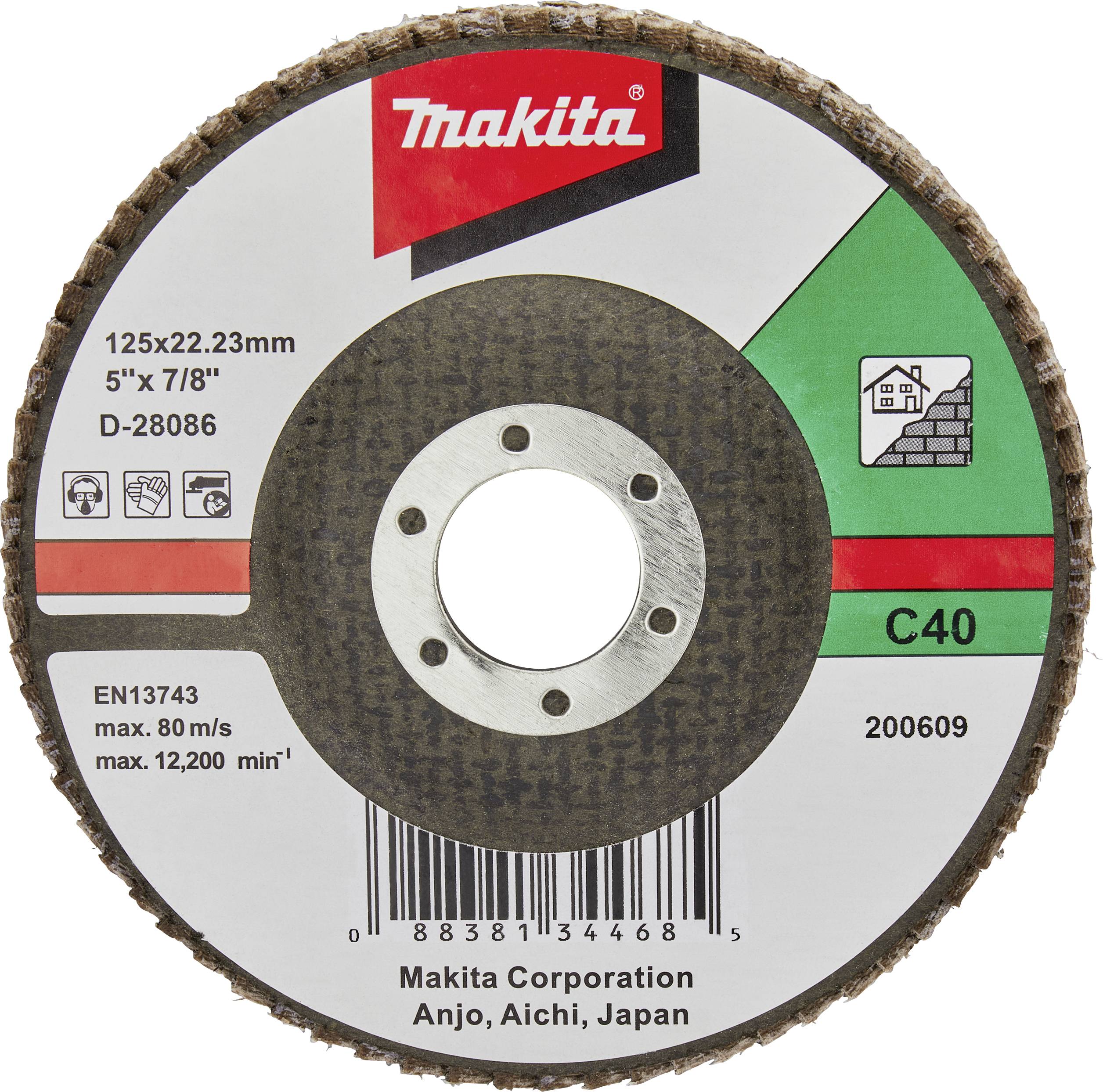 Makita D-28086 Fächerschleifscheibe Durchmesser 125mm Körnung (num)=40 1St.