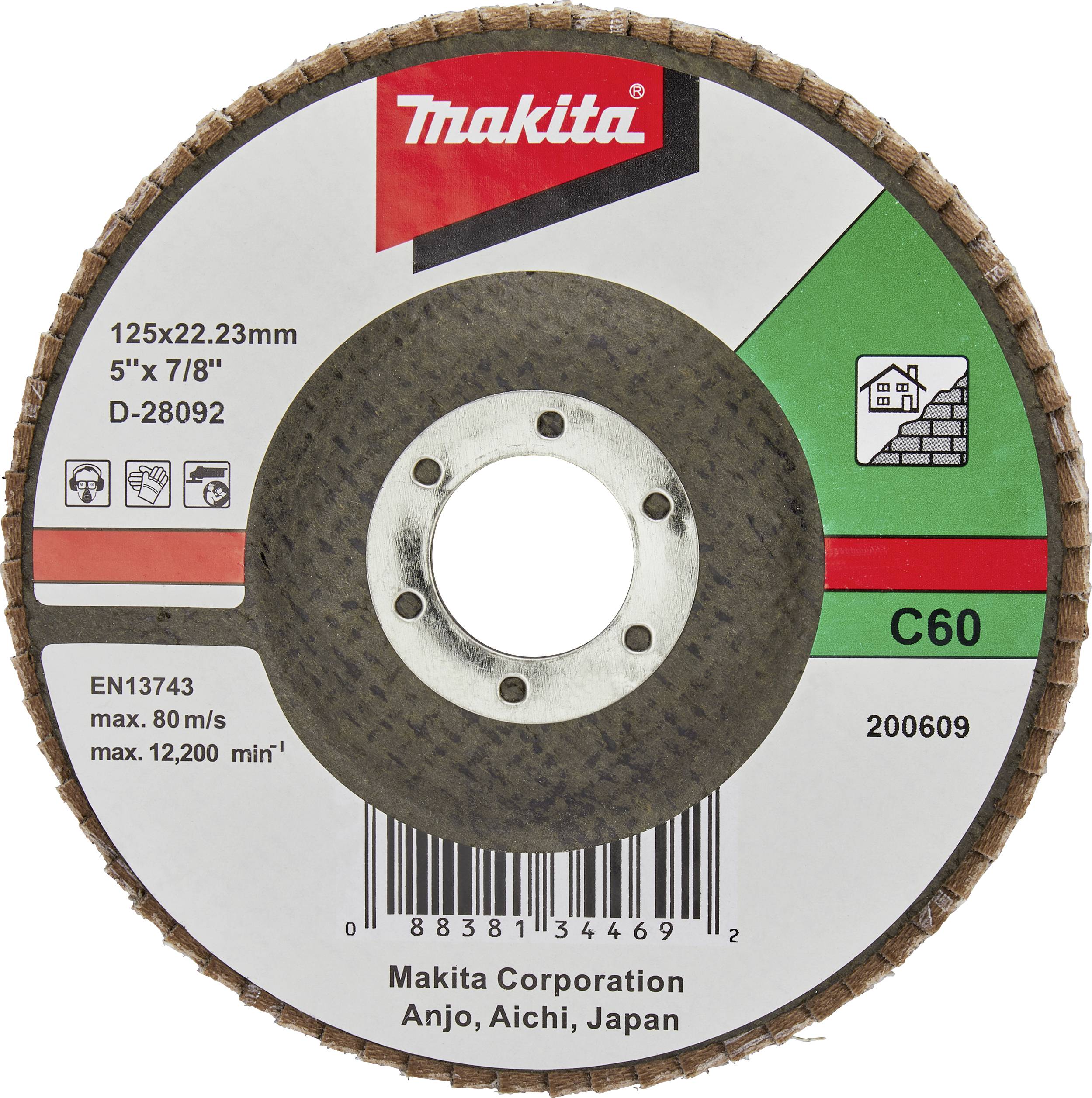 Makita D-28092 Fächerschleifscheibe Durchmesser 125mm Körnung (num)=60 1St.