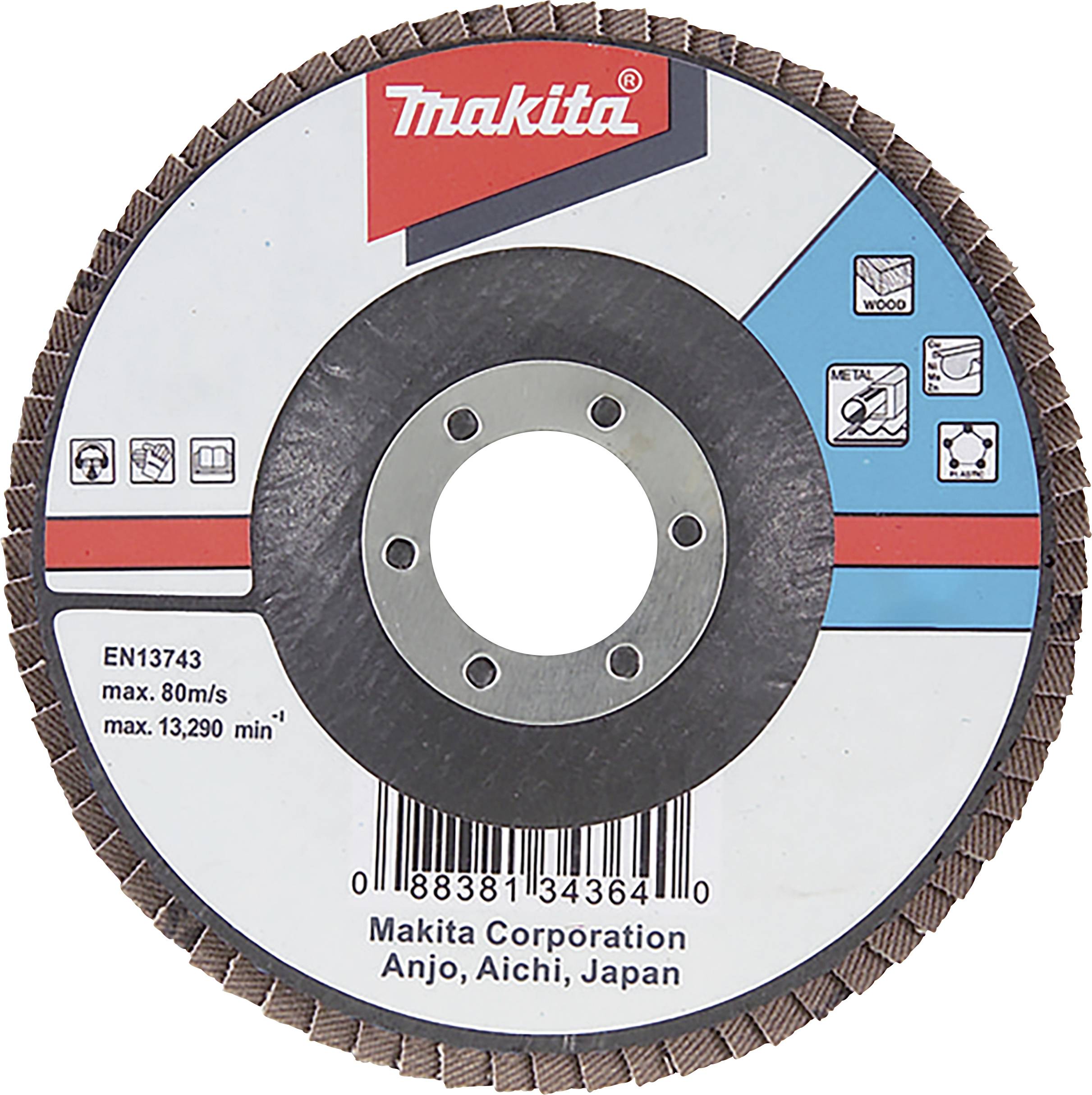 Makita D-27165 Fächerschleifscheibe Durchmesser 180mm Körnung (num)=120 1St.