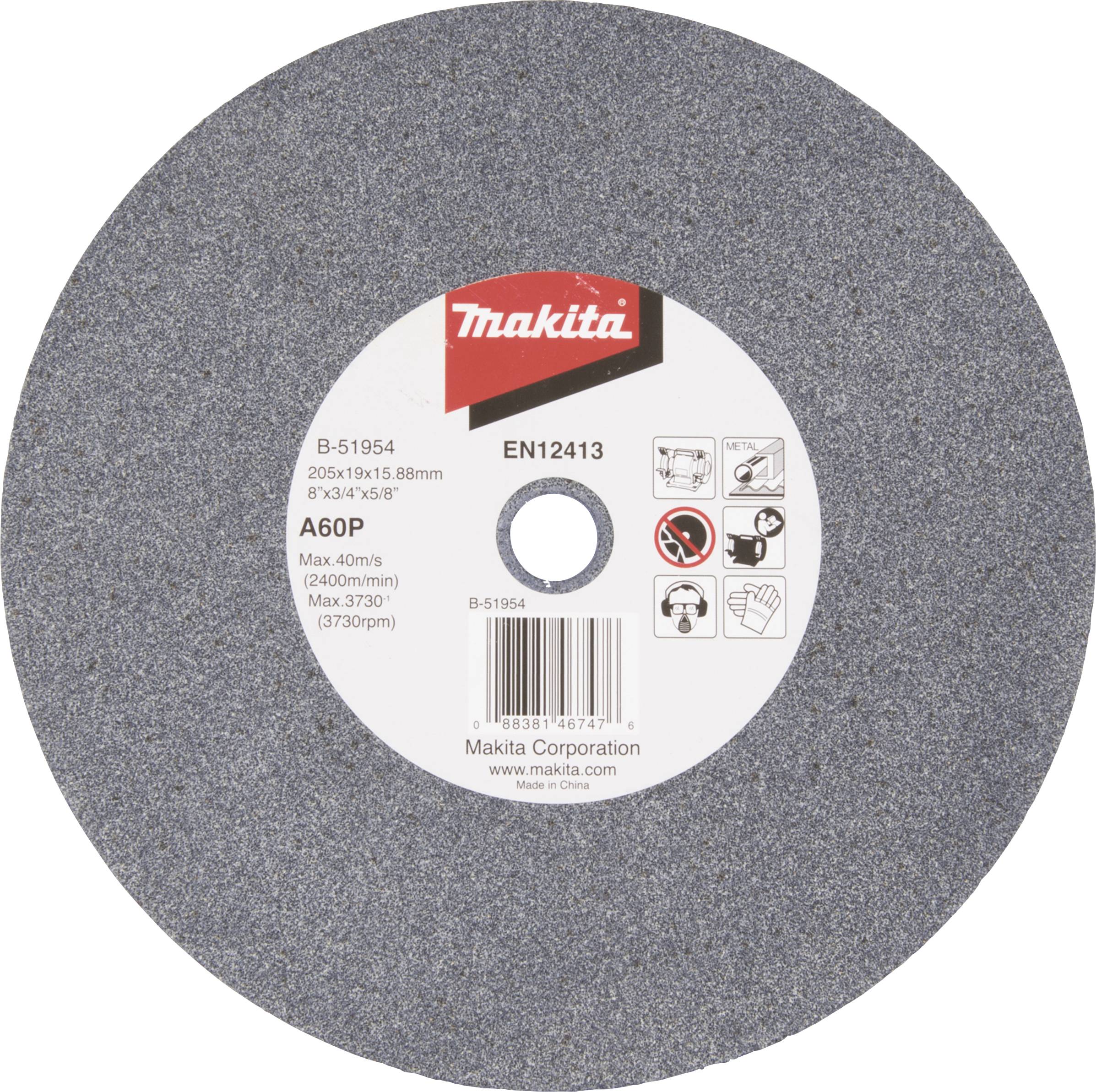 Makita B-51954 Schleifstein A60P 205x19x15,88 B-51954 Durchmesser 205mm 1St.