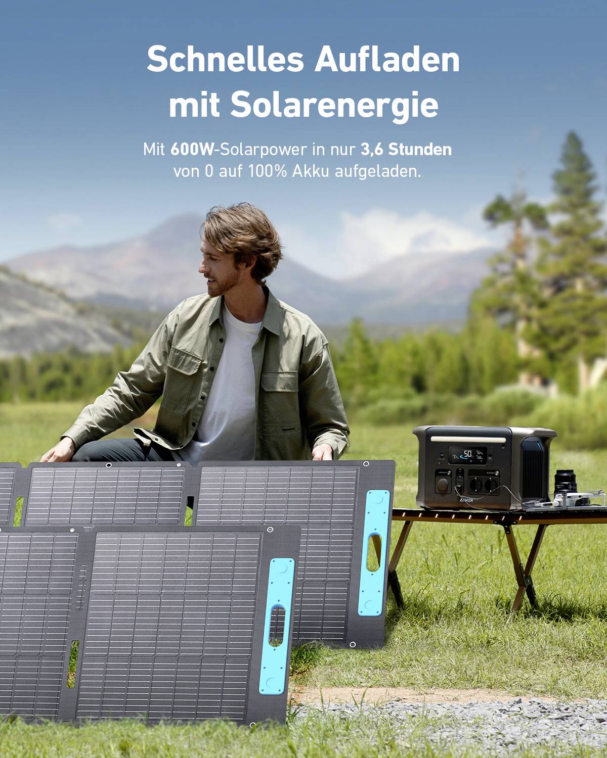 Anker SOLIX F1500 Powerstation 480000 mAh Lithiumeisenphosphat LED Taschenlampe, Outdoor