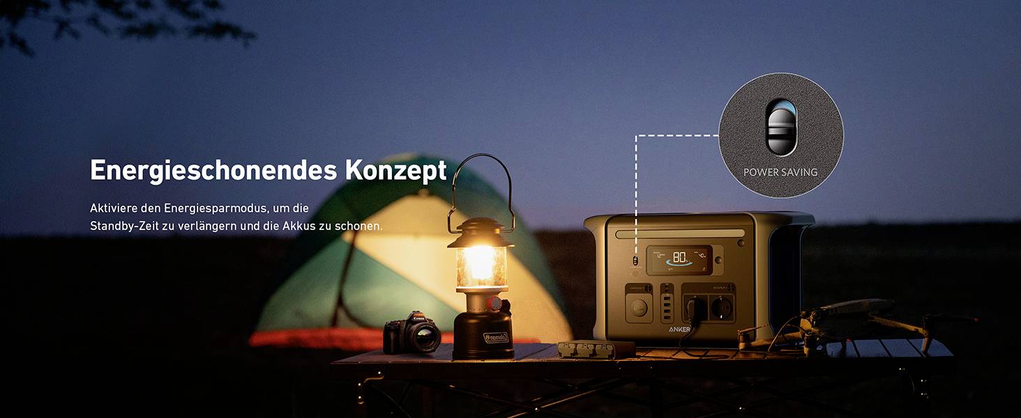 Anker SOLIX F1500 Powerstation 480000 mAh Lithiumeisenphosphat LED Taschenlampe, Outdoor