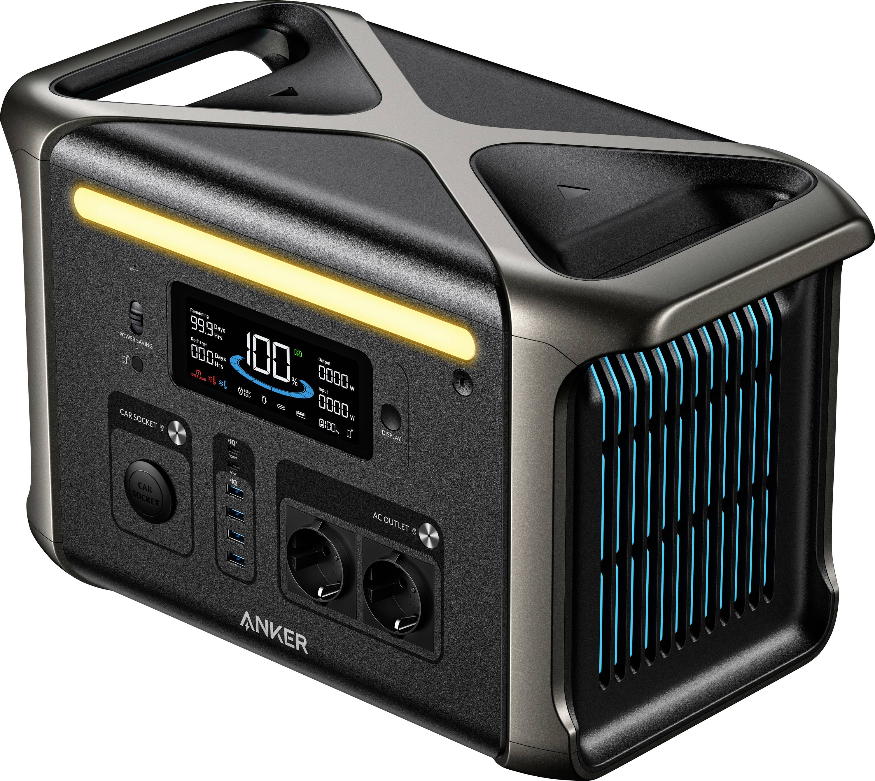 Anker SOLIX F1500 Powerstation 480000 mAh Lithiumeisenphosphat LED Taschenlampe, Outdoor