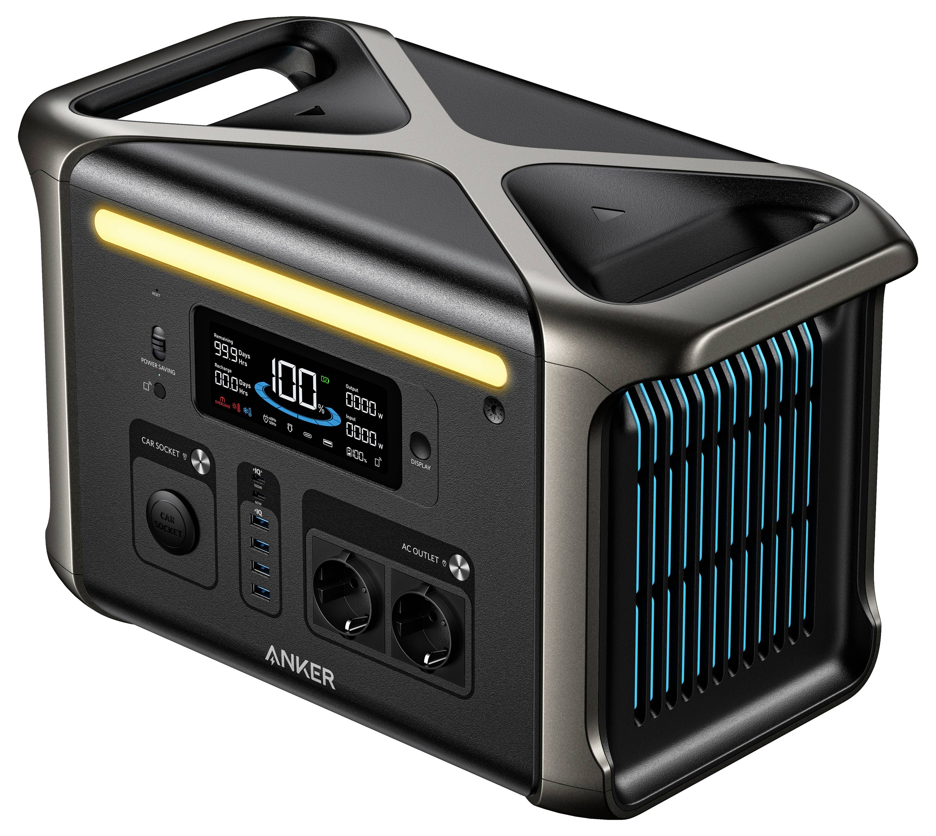 Anker SOLIX F1500 Powerstation 480000 mAh Lithiumeisenphosphat LED Taschenlampe, Outdoor