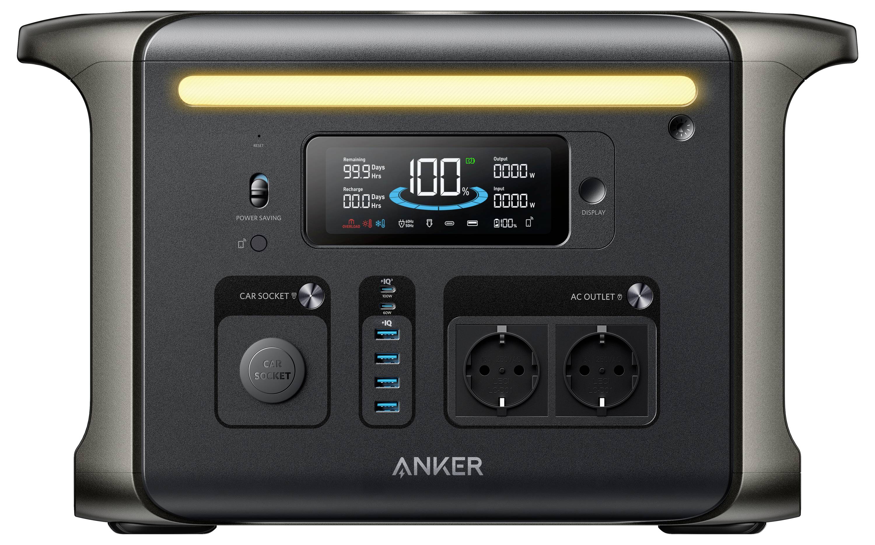 Anker SOLIX F1500 Powerstation 480000 mAh Lithiumeisenphosphat LED Taschenlampe, Outdoor