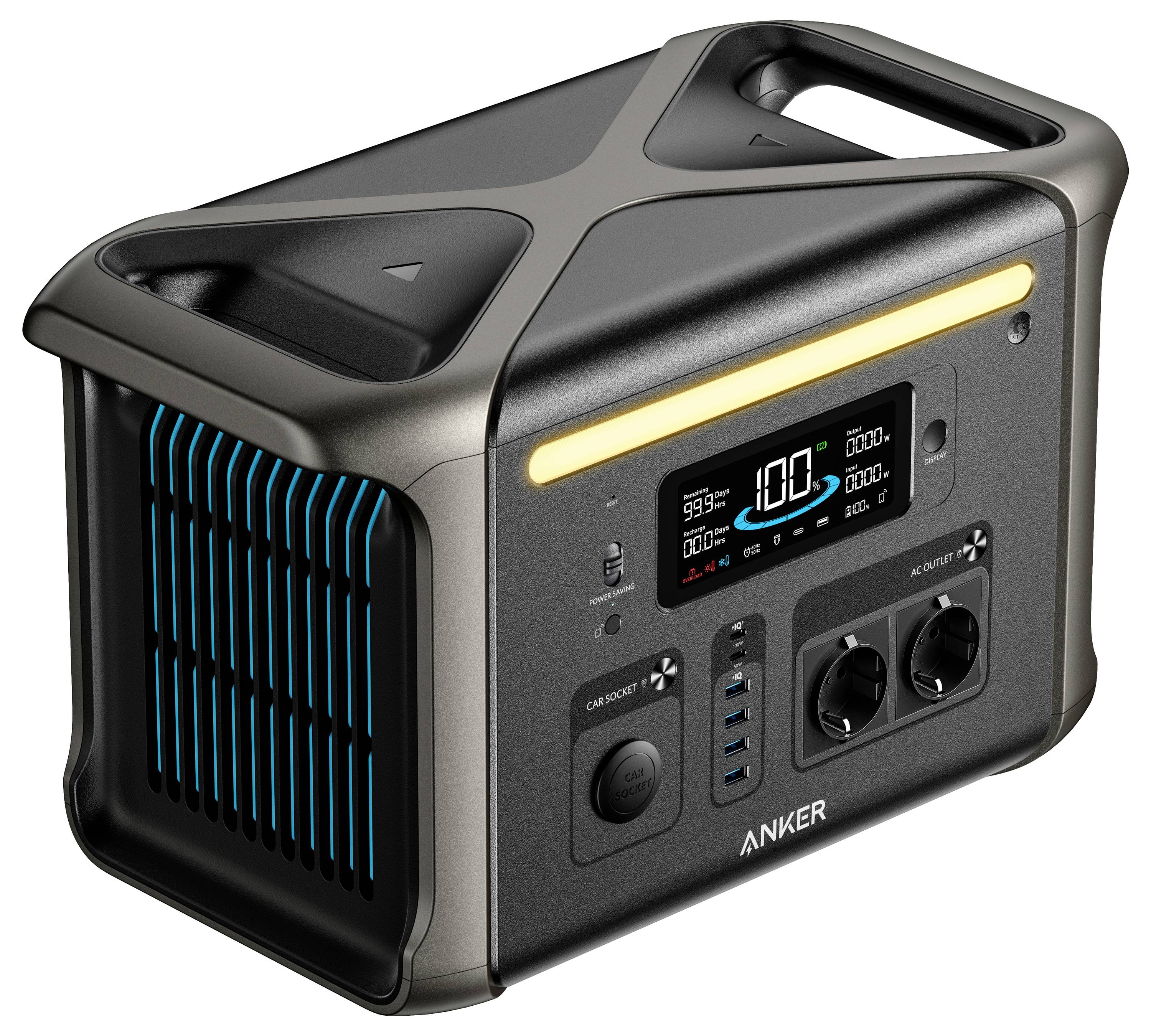 Anker SOLIX F1500 Powerstation 480000 mAh Lithiumeisenphosphat LED Taschenlampe, Outdoor