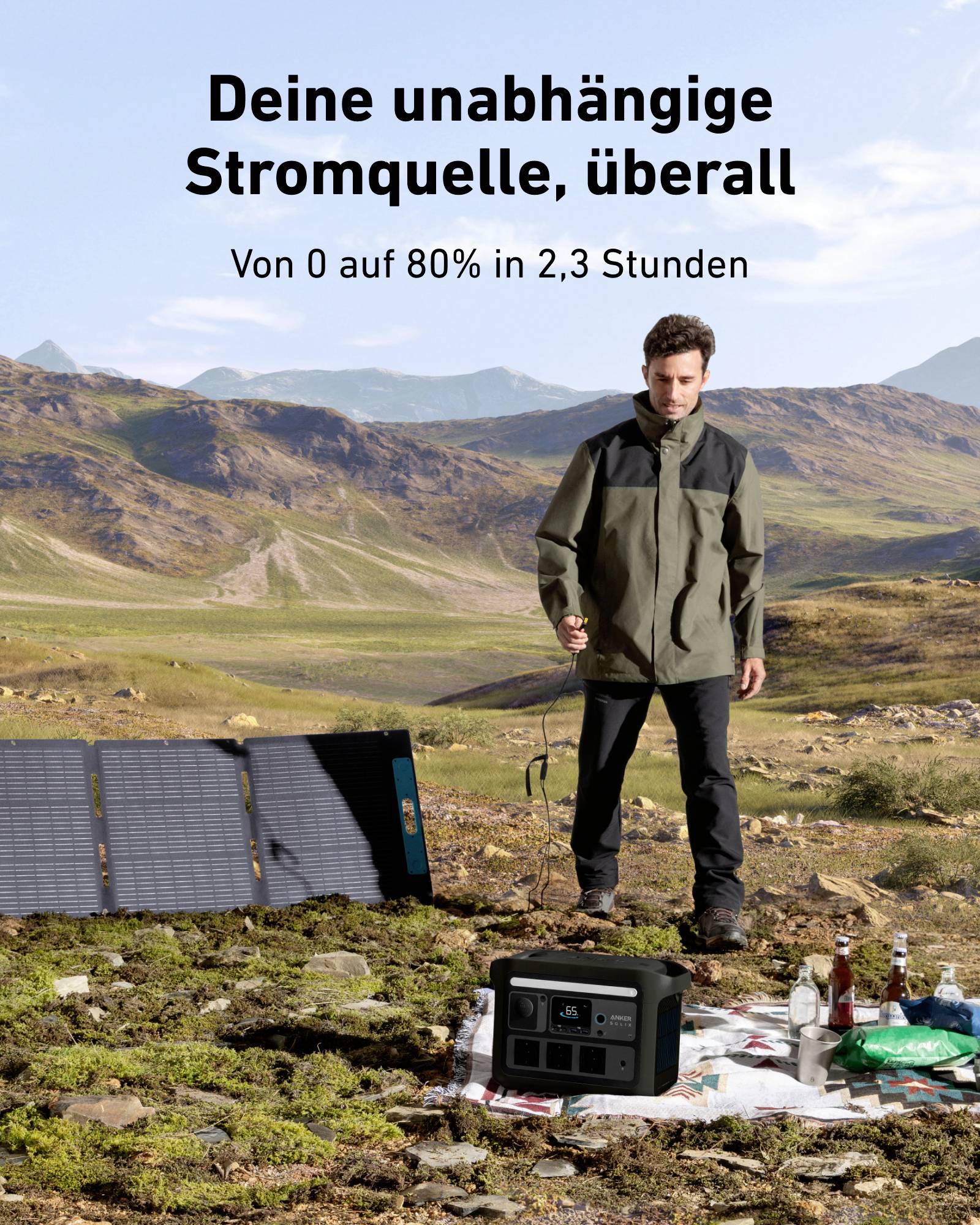 Anker SOLIX C800X Powerstation LiFePO 4 LED Taschenlampe, Outdoor