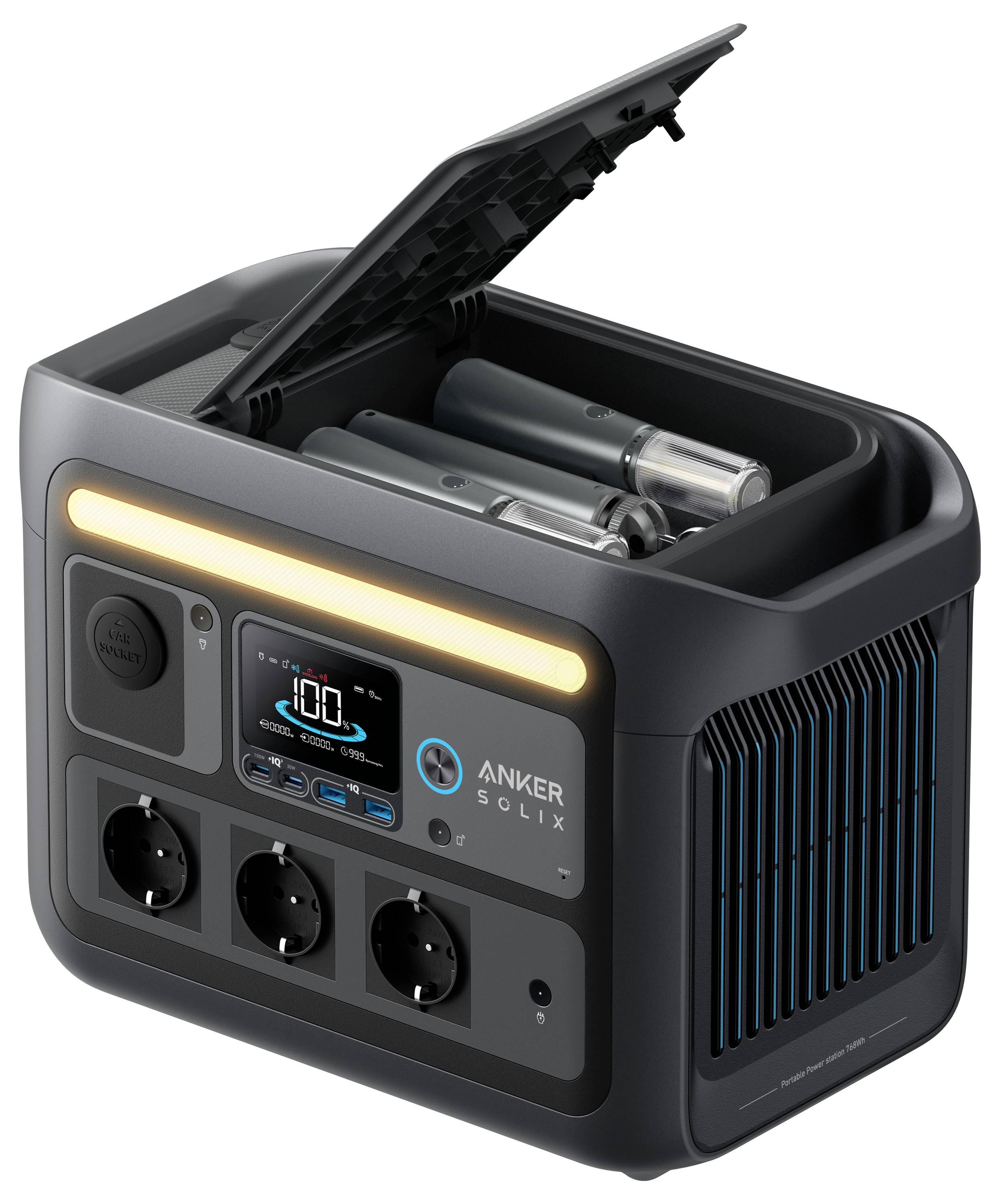 Anker SOLIX C800X Powerstation LiFePO 4 LED Taschenlampe, Outdoor