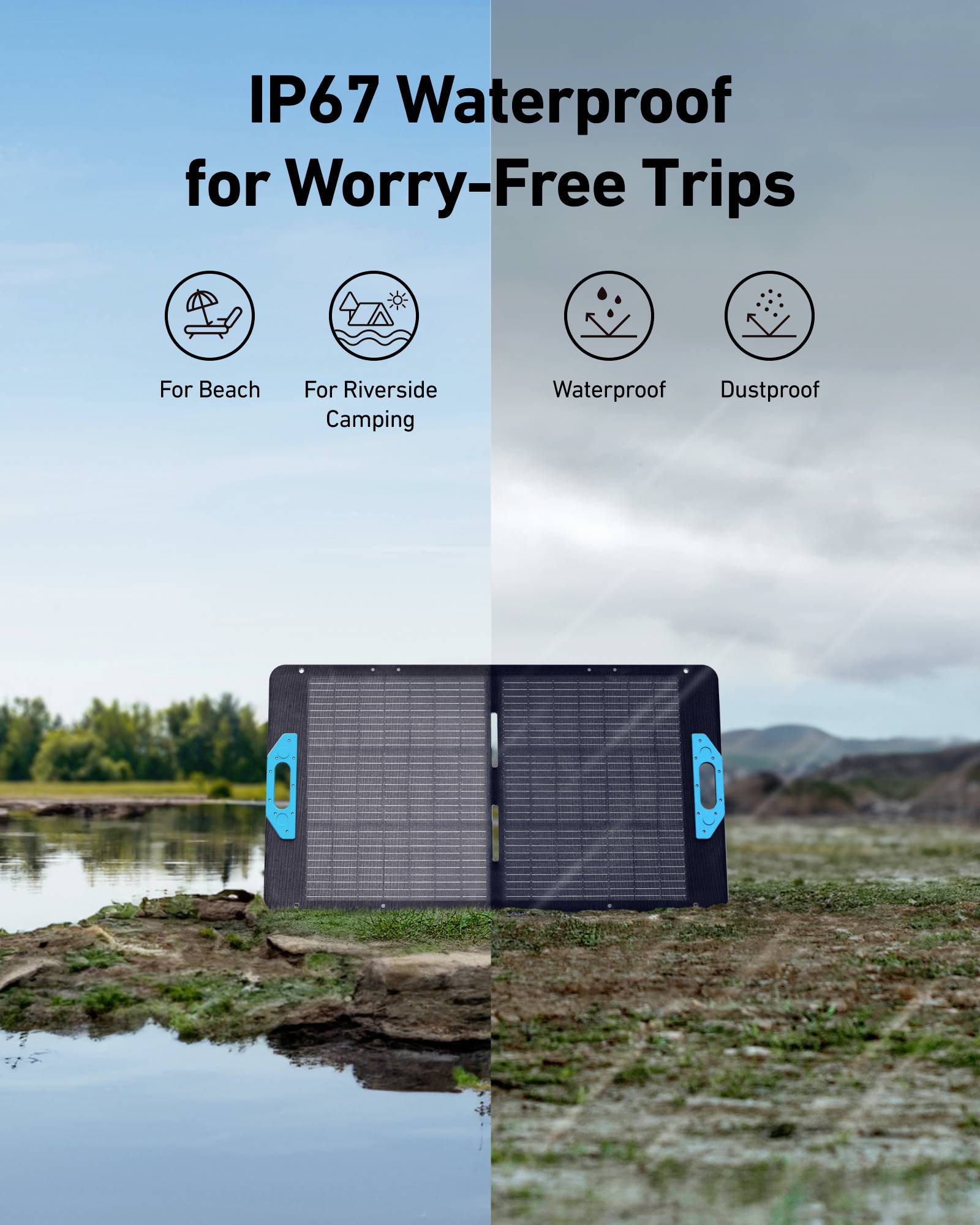 Anker SOLIX 100W Solarpanel Schwarz Outdoor