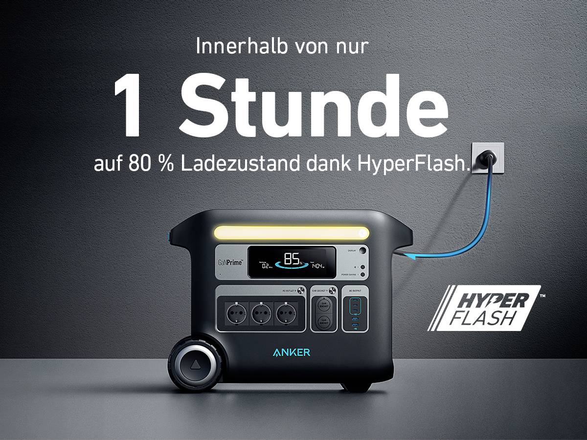 Anker SOLIX F2000 Powerstation Lithiumeisenphosphat LED Taschenlampe, Outdoor