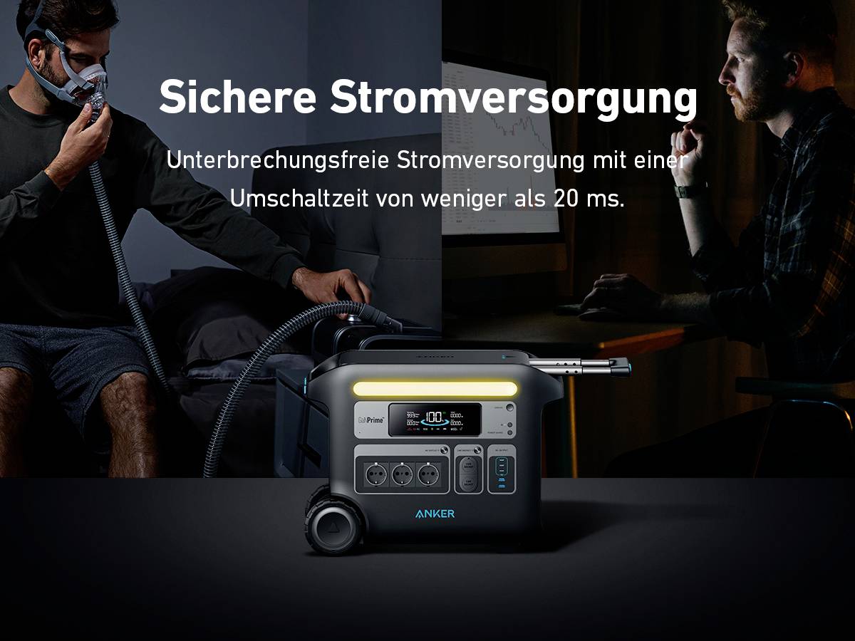 Anker SOLIX F2000 Powerstation Lithiumeisenphosphat LED Taschenlampe, Outdoor