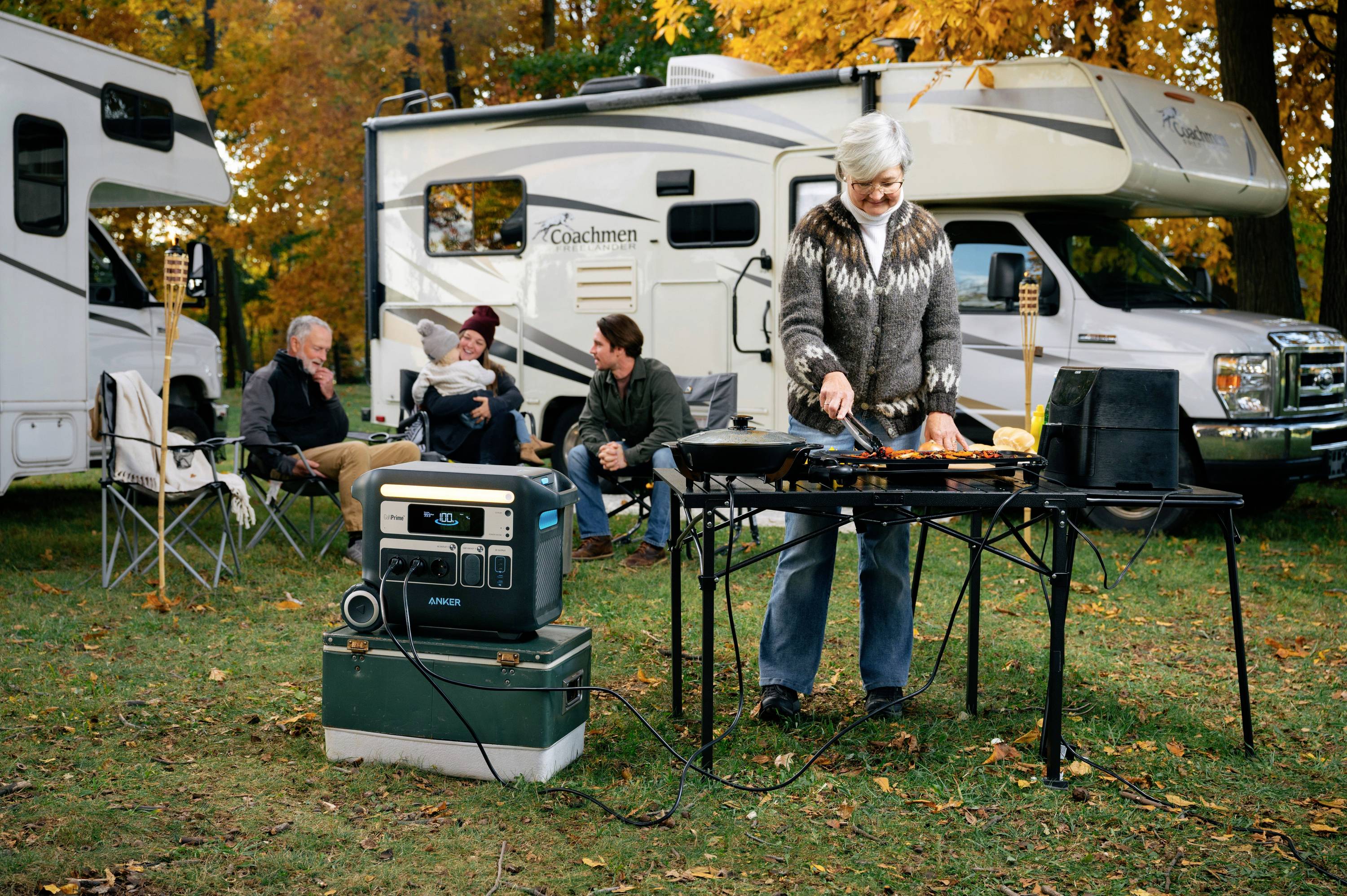 Anker SOLIX F2000 Powerstation Lithiumeisenphosphat LED Taschenlampe, Outdoor