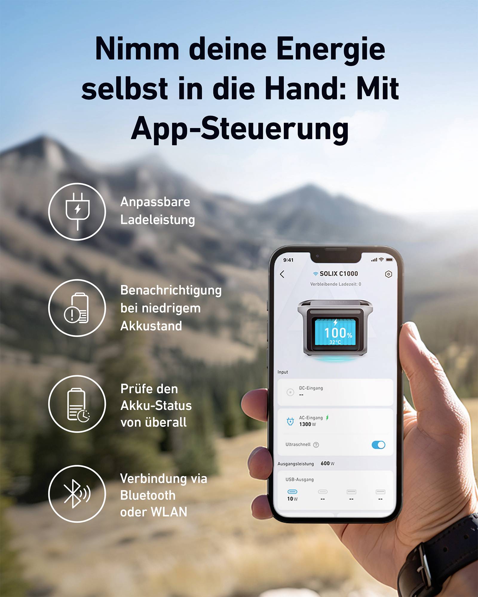 Anker SOLIX C1000X Powerstation Lithiumeisenphosphat Outdoor
