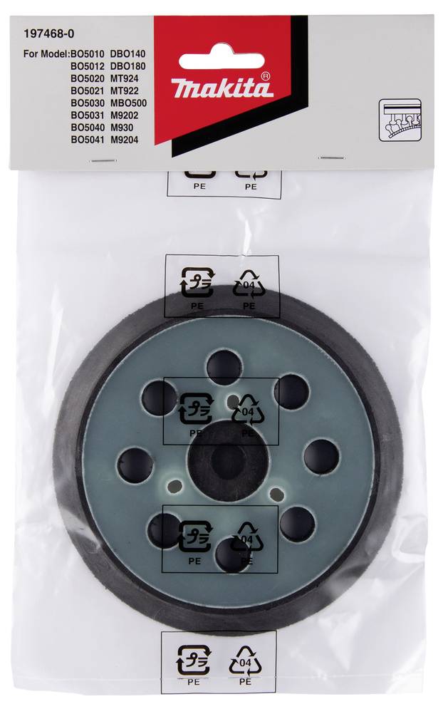 Makita 197468-0 Schleifteller Klett 125mm 197468-0 Durchmesser 125mm