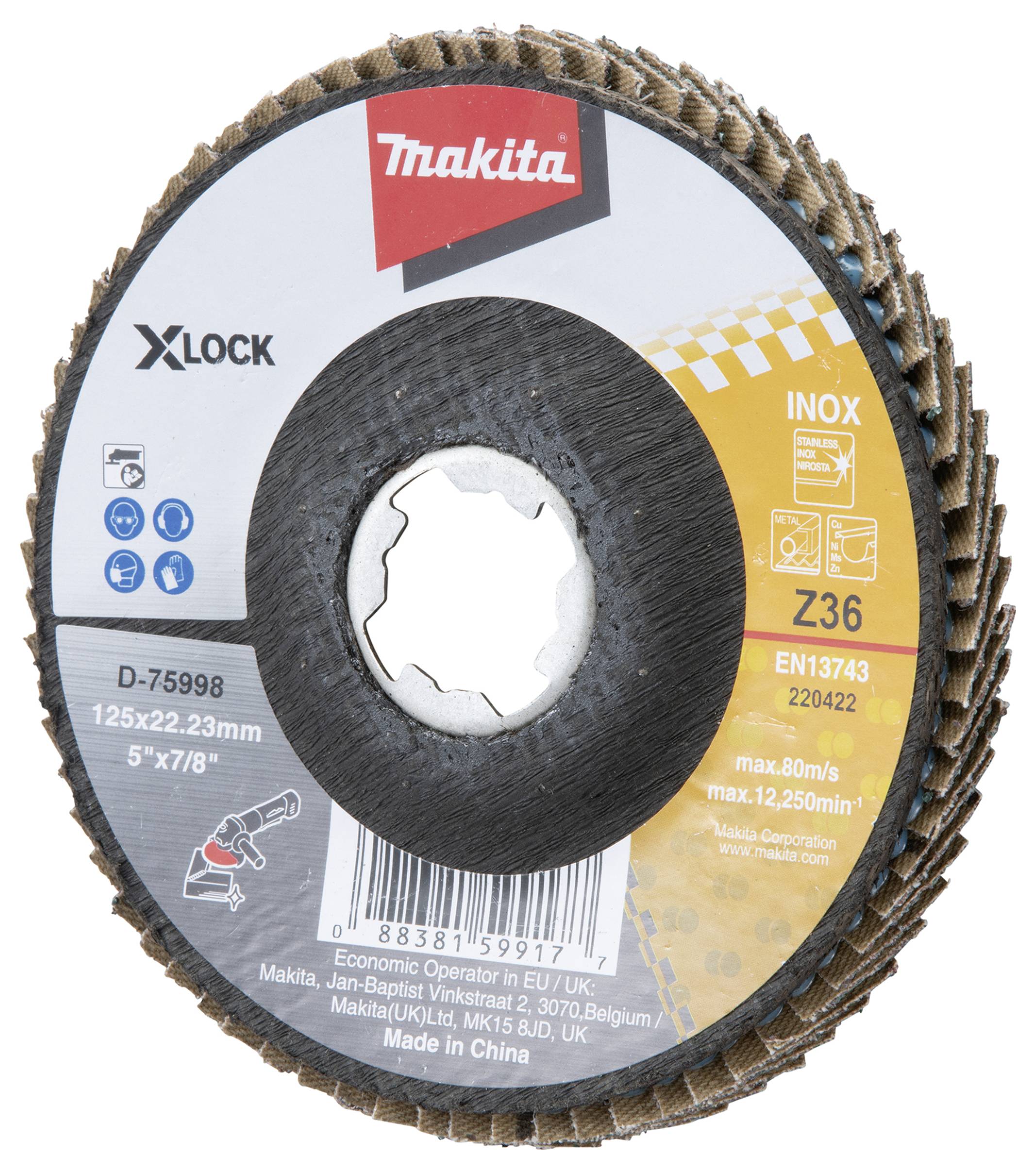 Makita D-75998 Fächerschleifscheibe Körnung (num)=36 1St.