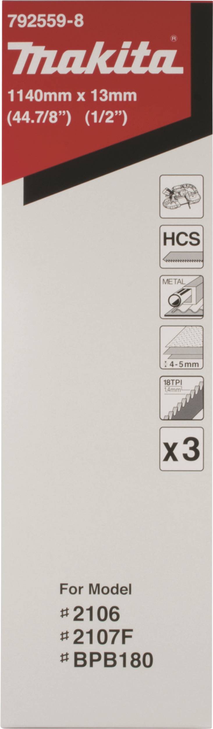 Makita Bandsägeblatt 18Z " 3Stk 792559-8