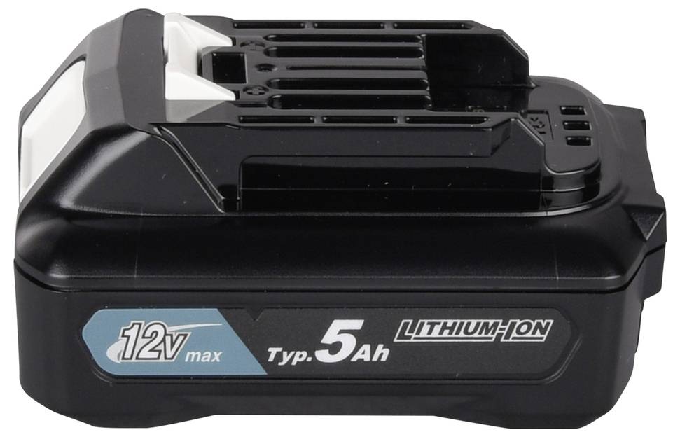 Schwarze 12V Max Lithium-Ionen-Batterie mit der Bezeichnung „Typ. 5Ah
