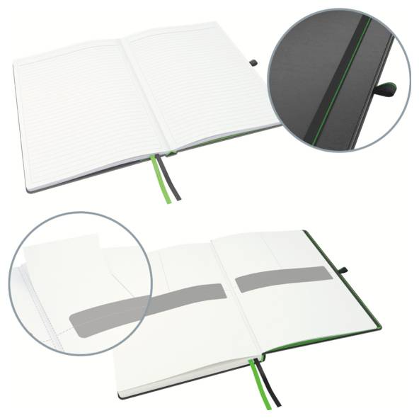 Leitz 44720095 Notizbuch liniert Schwarz Anzahl der Blätter: 80 DIN A4