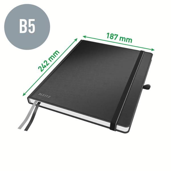 Leitz 44740095 Notizbuch liniert Schwarz Anzahl der Blätter: 80 DIN B5