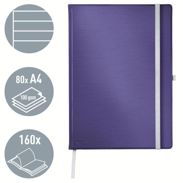 Leitz 44751069 Notizbuch liniert Titan Blau Anzahl der Blätter: 80 DIN A4