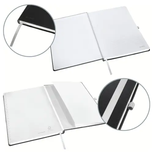 Leitz 44751094 Notizbuch liniert Satin Schwarz Anzahl der Blätter: 80 DIN A4 Leitz 44751094 Notizbuch liniert Satin Schwarz Anzahl der Blätter: 80 DIN A4