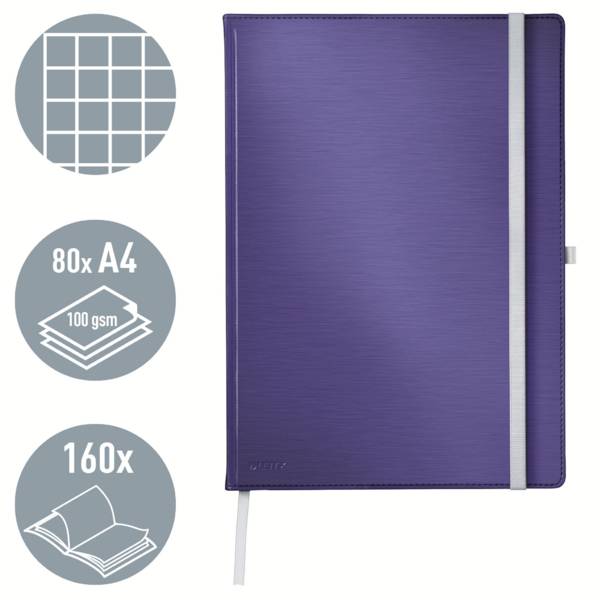 Leitz 44761069 Notizbuch kariert Titan Blau Anzahl der Blätter: 80 DIN A4