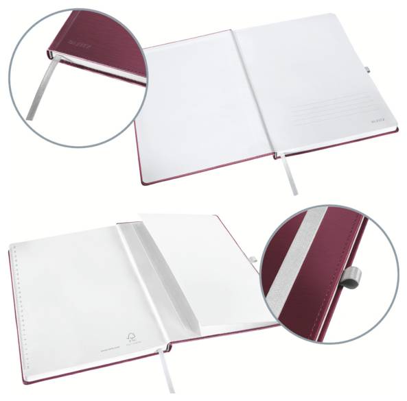 Leitz 44861028 Notizbuch kariert Granat Rot Anzahl der Blätter: 80 DIN A5